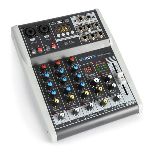 Vonyx VMM-K402 Table de mixage à  4 canaux Bluetooth Interface audio USB