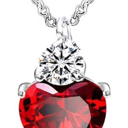 Collier Reine De Coeur Chaîne En Argent Sterling 925 Coeur Rouge Jouet Princesse Klb