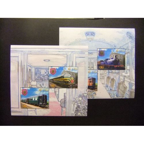 Belgica Belgique 2003 Trenes Reales Trains Royaux Yvert Bloc 3 / 4 ** Mnh
