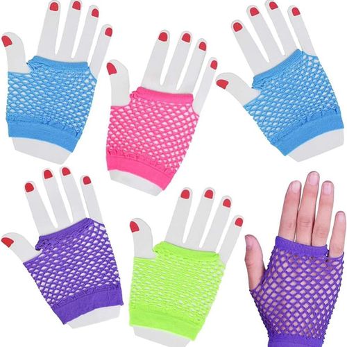 Gants Néon Pour Enfants Lot De 12 Gants De Poignet En Maille Perfect Neon Party Klb