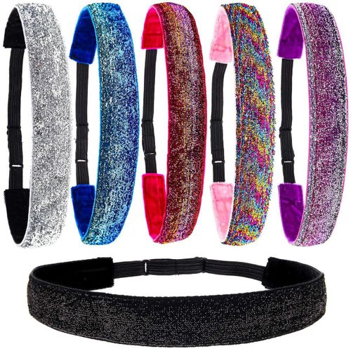 Bandeaux À Paillettes Pour Filles, Bandeaux Réglables Antidérapants Pour Enfants Klb