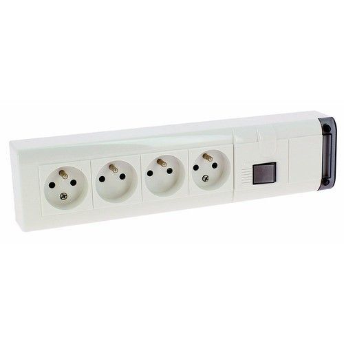 Bloc multiprise 6 prises 2P+T - avec interrupteur à voyant - 399mm LEGRAND