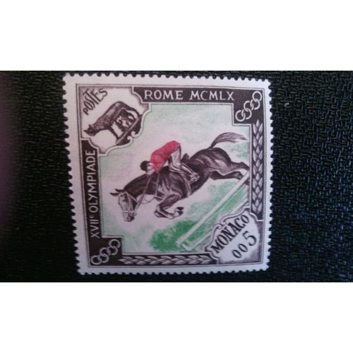 Timbre Monaco ( Yt 562 ) 1960 Spectacle De Saut Jeux Olympiques Rome Et Squaw Valley