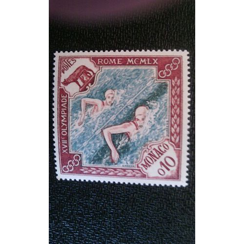 Timbre Monaco ( Yt 533 ) 1960 Natation Jeux Olympiques Rome Et Squaw Valley