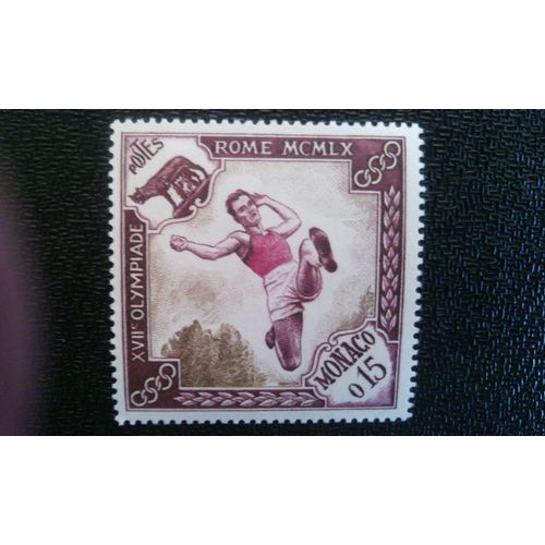 Timbre Monaco ( Yt 534 ) 1960 Saut En Longueur Jeux Olympiques Rome Et Squaw Valley