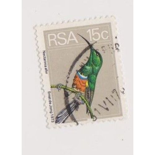 Timbre Rsa Afrique Du Sud 1973 Oiseau Oiseaux Nature Faune 15c