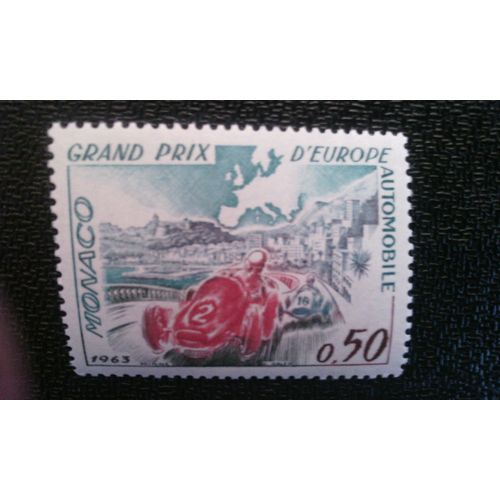 Timbre Monaco ( Yt 609 ) 1963 Voiture De Course À Monte Carlo, Carte De L'europe