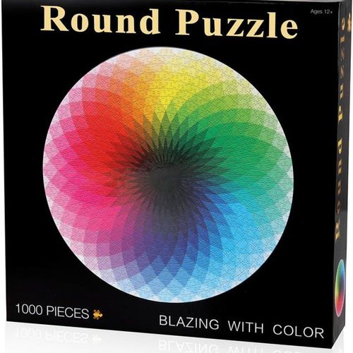 Puzzle Rond De 1000 Pièces, Arc-En-Ciel Créatif, Grand Puzzle Difficile Klb