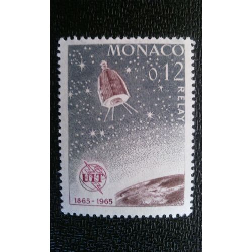 Timbre Monaco ( Yt 666 ) 1965 Satellite "Relay", Une Partie Du Globe
