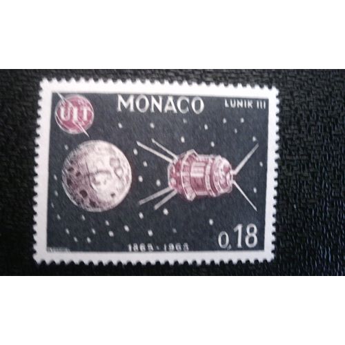 Timbre Monaco ( Yt 667 ) 1965 Satellite "Lunik Iii", Lune