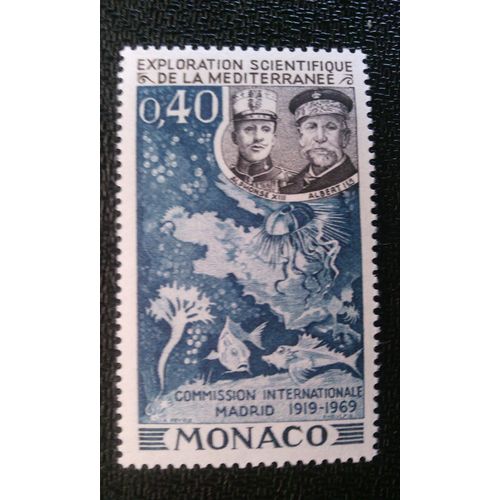 Timbre Monaco ( Yt 805 ) 1969 Fond Marin, Plantes Et Poissons De Haute Mer; Alfons Xiii Et Albert I