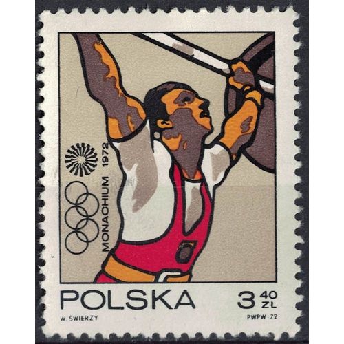 Pologne 1972 Used Jeux Olympiques De Munich 72 Haltérophilie