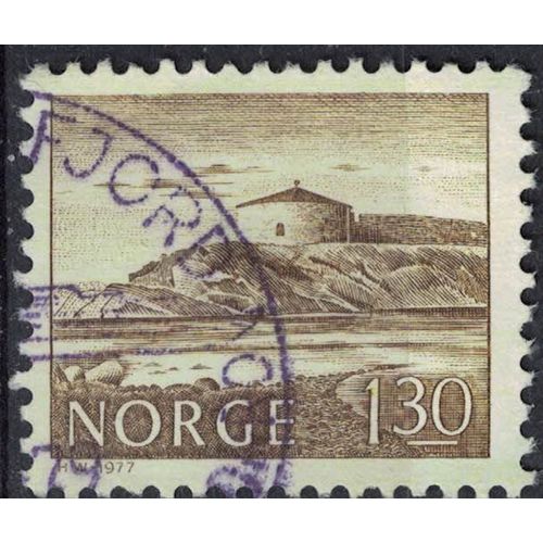 Norvège 1977 Oblitéré Rond Used Paysages Bâtiments Forteresses Su