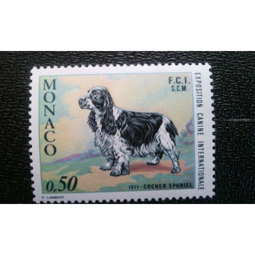 Timbre Monaco ( Yt 862 ) 1971 Cocker Anglais (Canis Lupus Familiaris)
