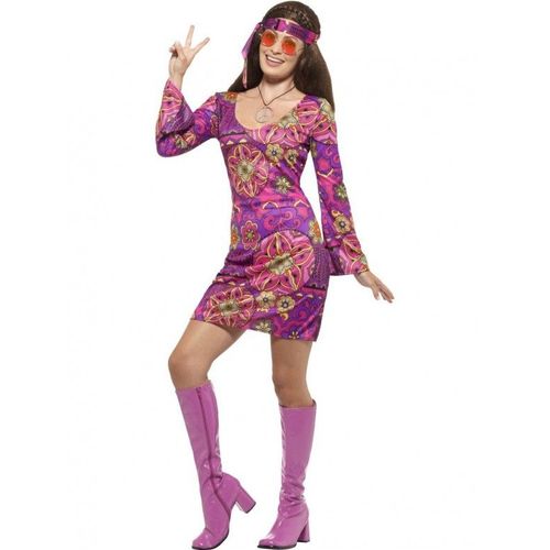 Déguisement Hippie Flower Violet Femme Large