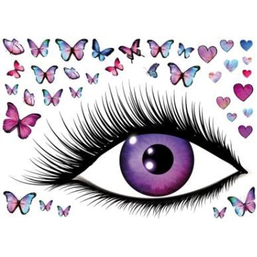 Stickers Muraux Oeil Et Papillons Taille Unique