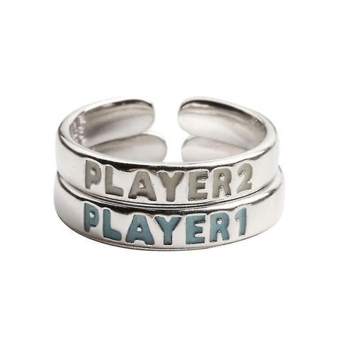 Bague Fluorescente Avec Lettres De Joueur En Métal, Bleu Vert, Pour Femme Et Homme, Anneaux De Couple, 2022 Klb