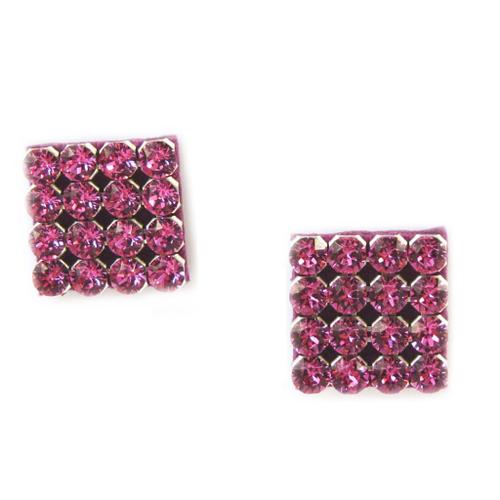 Lily-Swarovski [M2045] - Boucles Argent 'sissi' Rose (11 Mm) (Cristal De Swarovski)