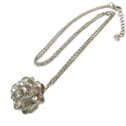 Promo -64%, Les Trésors De Lily [P3590] - Collier Sautoir &#34sissi&#34 Gris Argent...