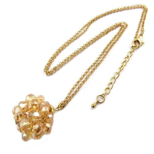 Promo -64%, Les Trésors De Lily [P3592] - Collier Sautoir &#34sissi&#34 Ambre Doré ...