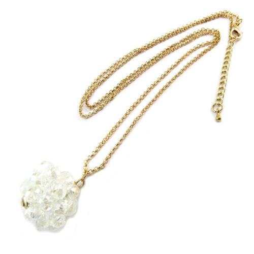 Promo -64%, Les Trésors De Lily [P3593] - Collier Sautoir &#34sissi&#34 Blanc Doré ...