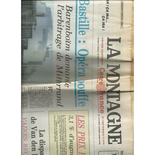 Journal La Montagne Du 17/01/1989, Article Sans Photo Dorothée, Scorpions + Guest Vixen 23170