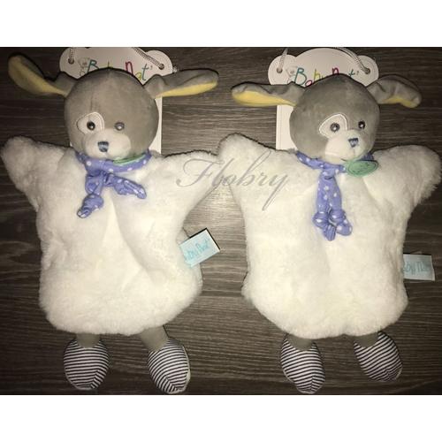 Doudou Chien Baby Nat Marionnette Les Douillettes Lot De Deux Doudous Chiens Babynat Blancs