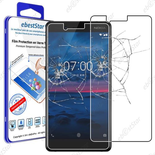 Ebeststar ® Pour Nokia Nokia 7 - Film Protection Écran Verre Trempé Anti Casse Anti-Rayures [Dimensions Precises De Votre Appareil : 141.2 X 71.5 X 7.9 Mm, Écran 5.2'']