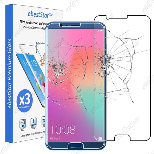 Ebeststar ® Pour Huawei Honor View 10 - Lot X3 Film Protection Écran Verre Trempé Anti Casse Anti-Rayures [Note Importante Lire Description]