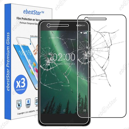 Ebeststar ® Pour Nokia Nokia 2 - Lot X3 Film Protection Écran Verre Trempé Anti Casse Anti-Rayures [Dimensions Precises De Votre Appareil : 143.5 X 71.3 X 9.3 Mm, Écran 5'']