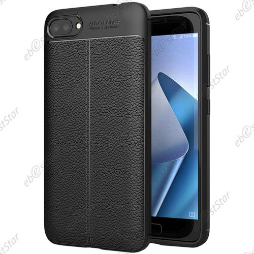 Ebeststar ® Pour Asus Zenfone 4 Max Zc554kl (Pro, Plus) - Coque Motif Cuir Luxe Etui Housse Flexible Silicone Gel Coussins D'air, Couleur Noir