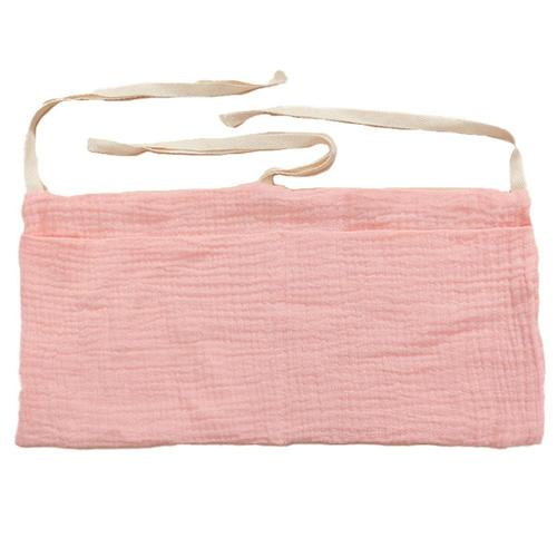 Sac De Rangement De Chevet En Coton Avec Doubles Poches Pour Poussette Rose Klb