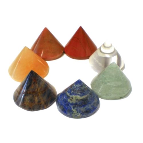 Ensemble De 7 Pierres Coniques - Chakra