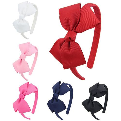 Lot De 6 Bandeaux En Ruban Gros-Grain Avec N?uds Pour Fille. Klb