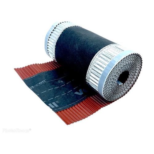 Closoir de Faîtage Souple ventilé Aluminium et Fibre - 300 mm X 5 ml Rouge. Accessoire d?étanchéité de la couverture-toiture.