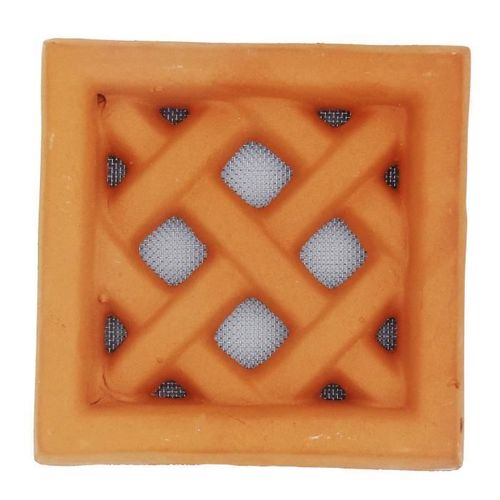 Grille d'aération carré en terre cuite rouge - 13x13 cm