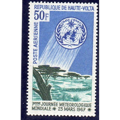 Timbre De Poste Aérienne De Haute-Volta (7ème Journée Météorologique Mondiale)