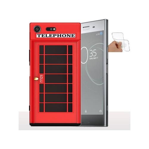 Xperia Xz Premium - Cabine Telephone Anglaise - Coque Téléphone Silicone - Couleur Rouge
