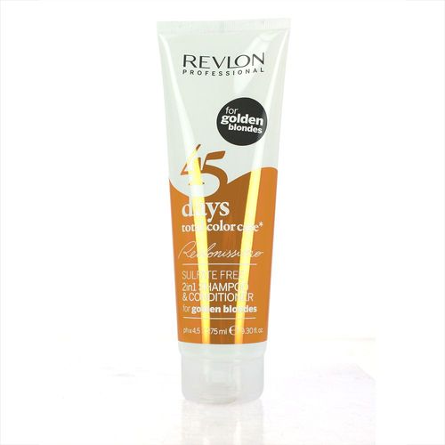 Revlon, Shampoing 2en1 Protection Intense Hot Blondes : Blond Foncé 275ml, Femme Jaune