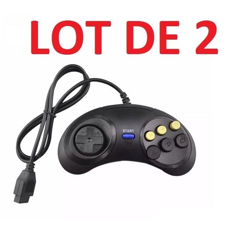 2 X Manette Contrôleur Pour Sega Megadrive - Master System - Genesis - 6 Boutons