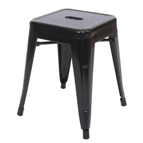 Tabouret En Métal Hwc-A73, Désign Industriel Métallique, Empilable   Noir