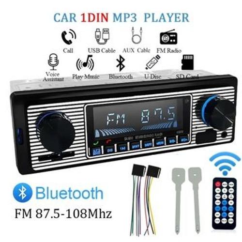 Autoradio 1 Din, Bluetooth, mains libres, lecteur MP3, AUX, USB LY06