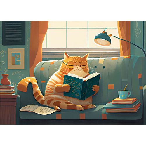Cat & Books - Puzzle 1000 Pièces