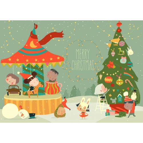 Le Manège De Noël - Puzzle 48 Pièces