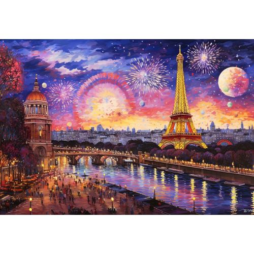 Landscape In Pointillism - Puzzle 1000 Pièces