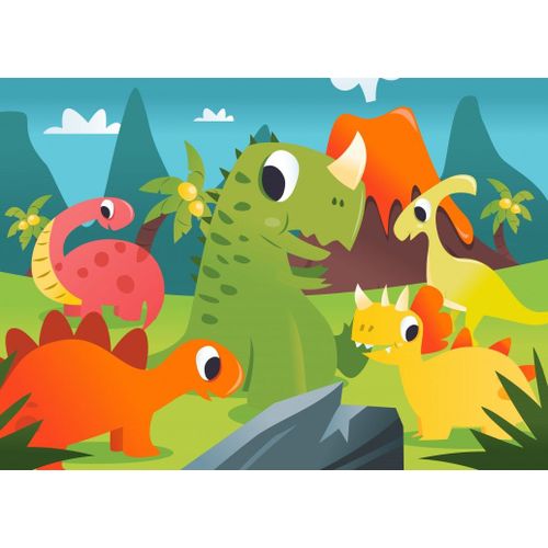 Les Joyeux Dinosaures - Puzzle 12 Pièces