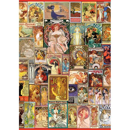Art Nouveau Poster Collage - Puzzle 1500 Pièces
