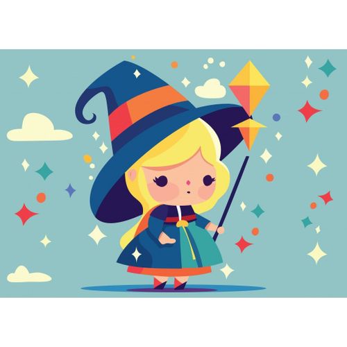 Petit Sorcière Magicienne - Puzzle 12 Pièces