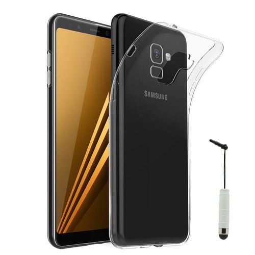 Coque Silicone Pour Samsung Galaxy A8 (2018) A530f 5.6" Gel Ultraslim Et Ajustement Parfait - Transparent + Mini Stylet