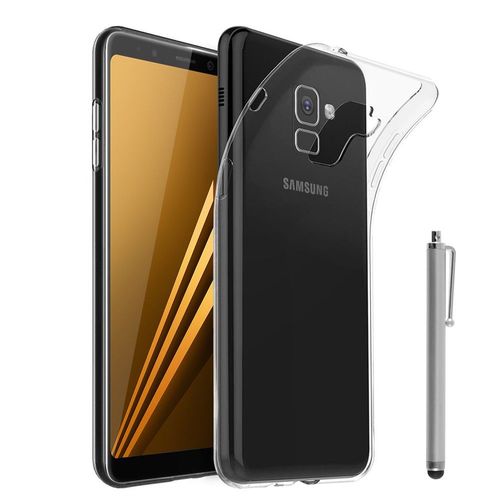 Coque Silicone Pour Samsung Galaxy A8 (2018) A530f 5.6" Gel Ultraslim Et Ajustement Parfait - Transparent + Stylet